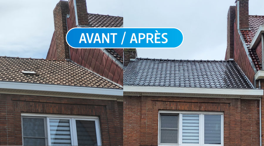 Rénovation complète d'une toiture en tuile à Lomme
