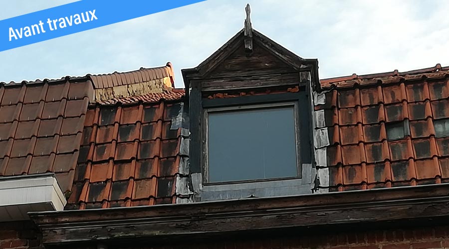 Rénovation de toiture à Nieppe vu avant travaux