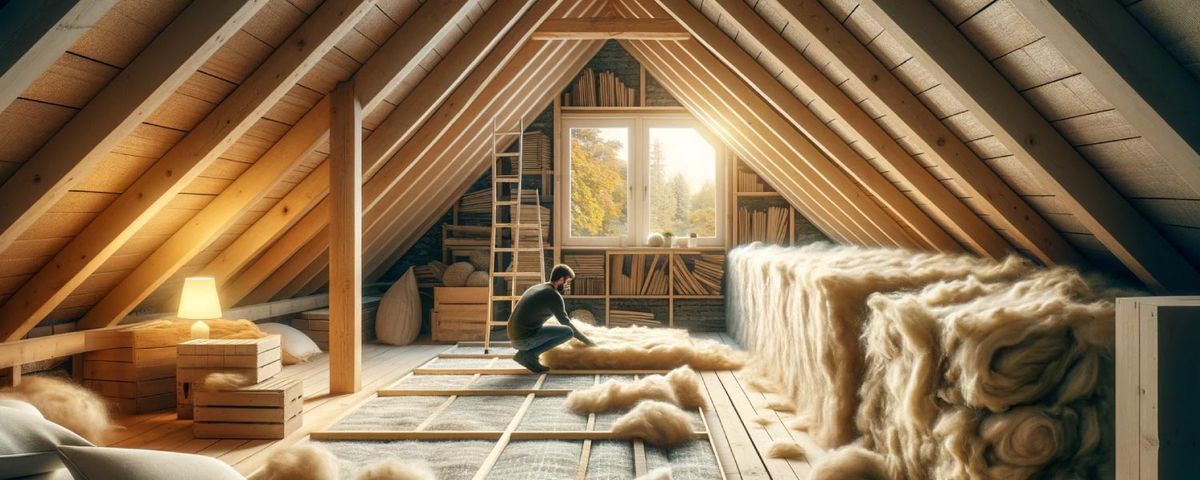 Illustration d'une chambre d'une pièce dans un comble isolé