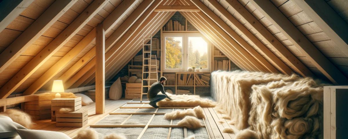 Illustration d'une chambre d'une pièce dans un comble isolé