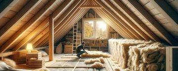 Illustration d'une chambre d'une pièce dans un comble isolé